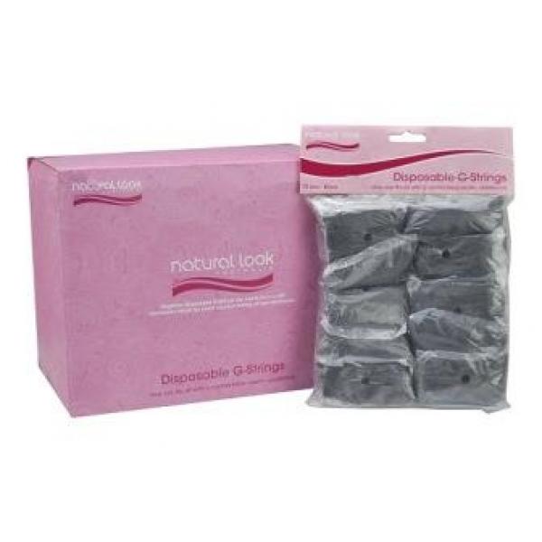 Natural Look Disposable G-Strings Black 100 Per Box Artav