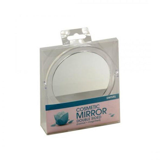 Swivel Cosmetic Mirror Double Sided 2x Clear Or Pink 15CM x 13CM Finishing Touch Wangaratta
