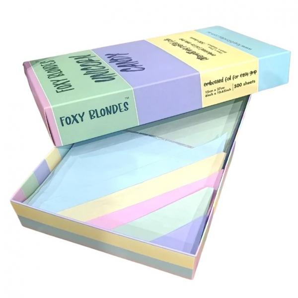 Foxy Blondes Unicorn Candy Flat Box Pre Cut 500 Sheets 15CM x 27CM