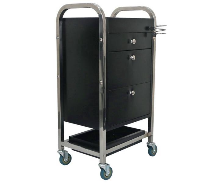 Elvis Hair Dressing Trolley Metal With Locking System Black