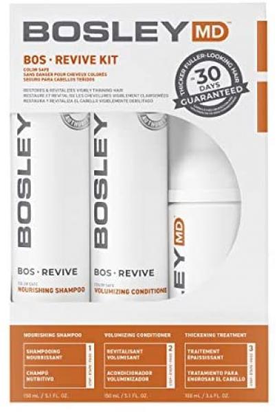 Bosley Revive Thicker Hair System Color Safe Three Products Bosley