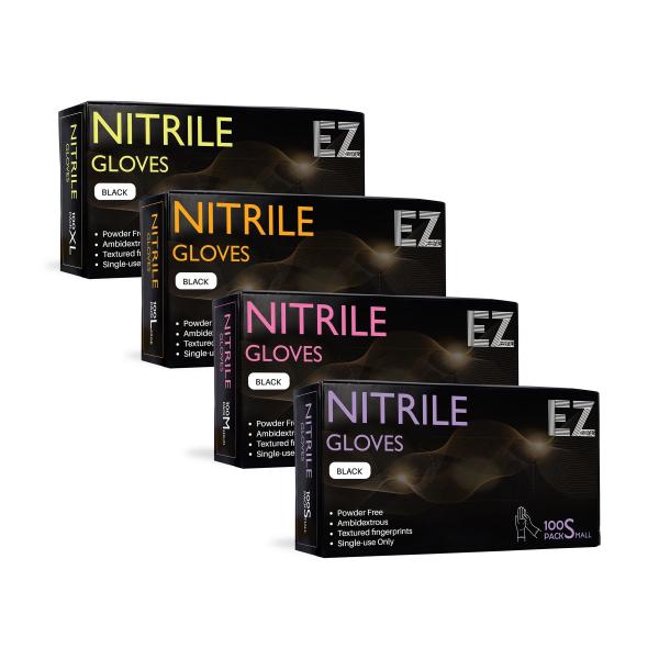 Ezfoil Extra Large Nitrile Black Gloves Powder Free 100 Per Box Ezfoil