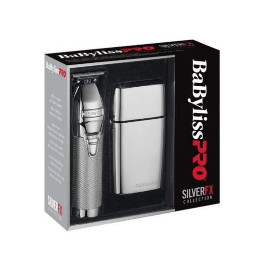 Babyliss Pro FX Double Silver Foil Shaver And Metal Lithium Trimmer Babyliss