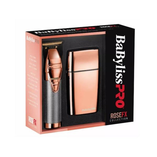 Babyliss Pro FX Double Rose Gold Foil Shaver And Metal Lithium Trimmer Babyliss