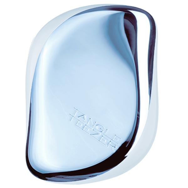 Tangle Teezer Sky Blue Chrome On The Go Compact Styler Detangling Brush Smooth And Shine Tangle Teezer