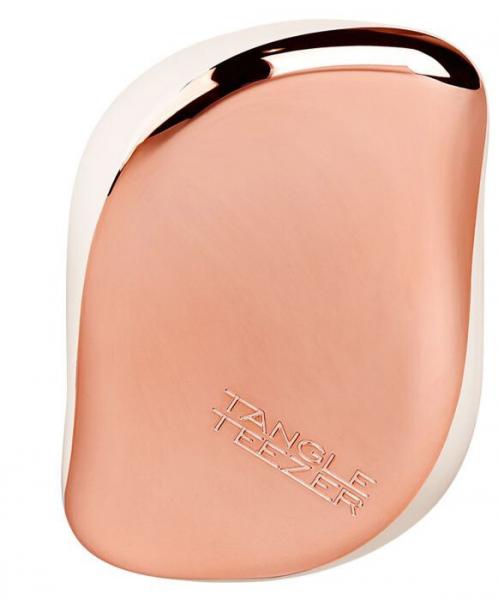 Tangle Teezer Rose Gold Chrome On The Go Compact Styler Detangling Brush Smooth And Shine Tangle Teezer