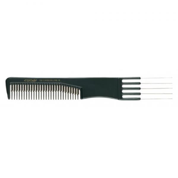 Comair Comb 105 Fork 5 Prong Steel Teasing With Long & Short Serated Comb End Comair