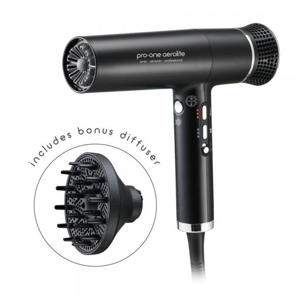 Pro-One Black Aerolite Ionic Ceramic Professional Limited Edition Hair Dryer Pro-One