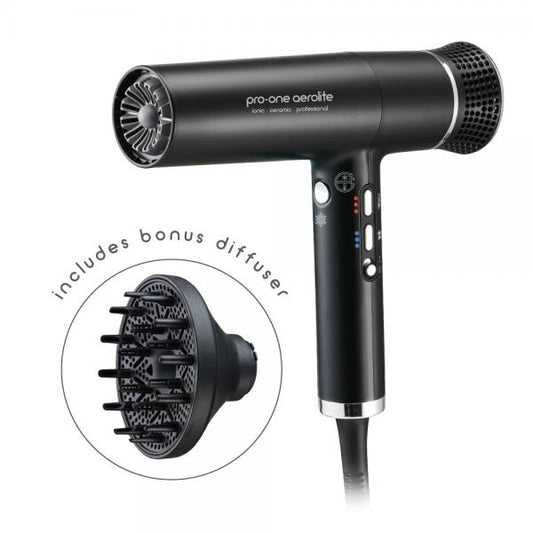 Pro-One Black Aerolite Ionic Ceramic Professional Limited Edition Hair Dryer Pro-One