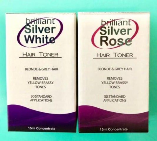 Brilliant Silver White Blonde And Grey Hair Toner Remove Yellow Brass Tones Concentrate 15ML Bsw