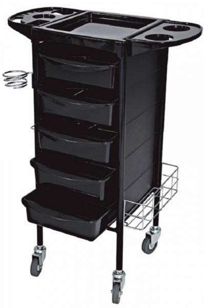 Breeze 5 Drawer Hairdressing Trolley Black Joiken