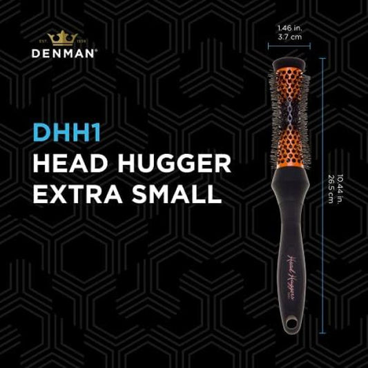 Denman Head Hugger 25MM Brush Round Orange And Black Denman