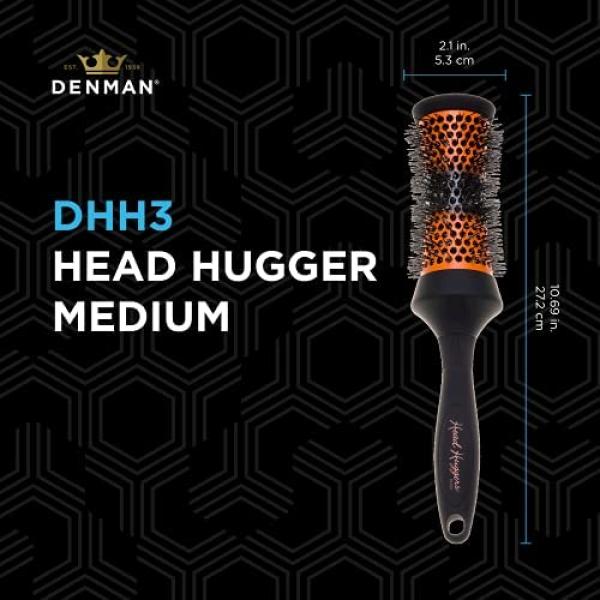 Denman Head Hugger 43MM Brush Round Orange And Black Denman