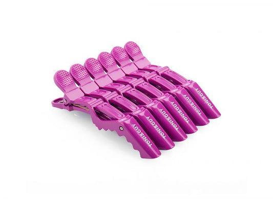 DK Tony & Guy Alligator Clips Purple Pack Of Six. Tony & Guy