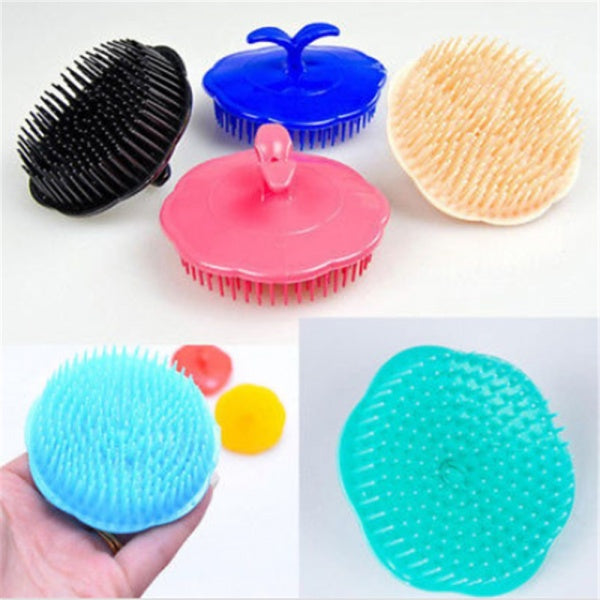 Mens Massage Scalp Cleaning Brush Round With Soft Pins Black And Assorted Colours