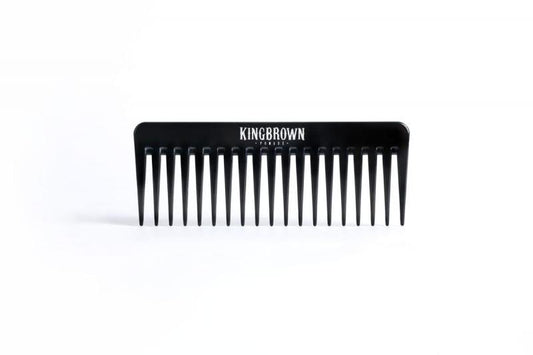 King Brown Black Basin Texture Comb  Wide Tooth King Brown