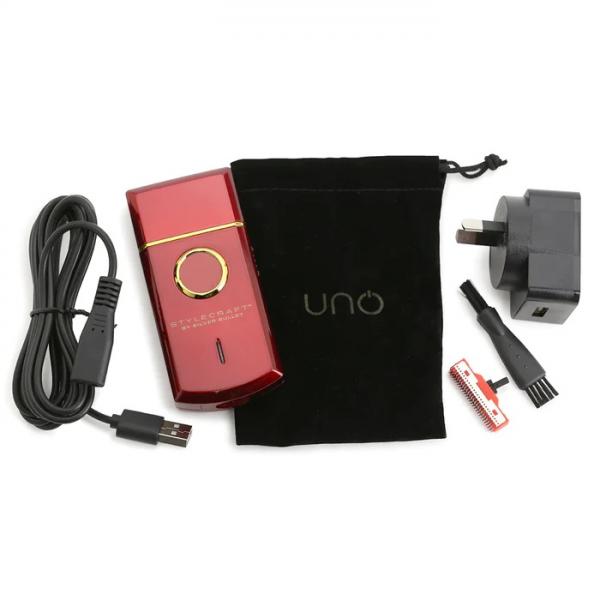Silver Bullet Stylecraft Uno Red Foil Shaver Cordless Silver Bullet
