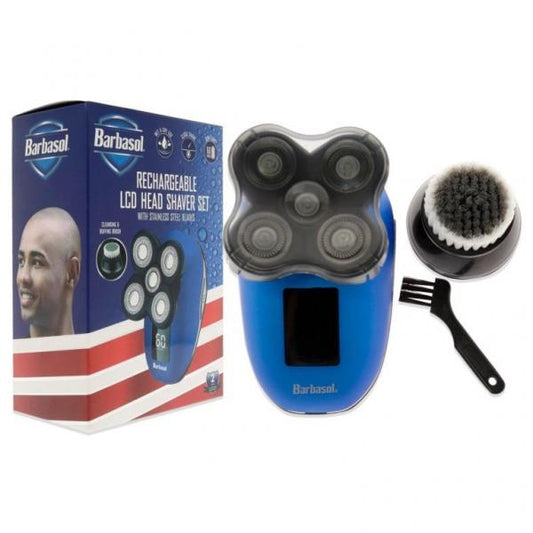 Barbasol USA Lcd Rechargeable Head Shaver Set 2 Year Warranty Barbasol