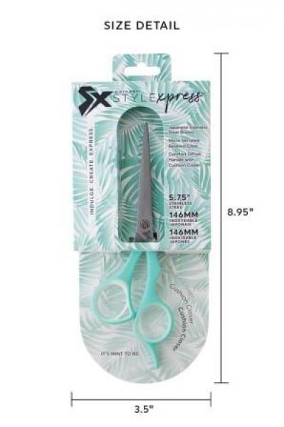 Style Xpress It's Mint To Be Scissor Shear 5.75 Inch Style Xpress