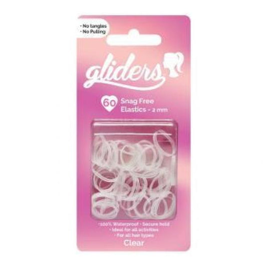 Freestyle Gliders 2MM Clear Snag Free Hair Elastics 60 Pieces Gliders