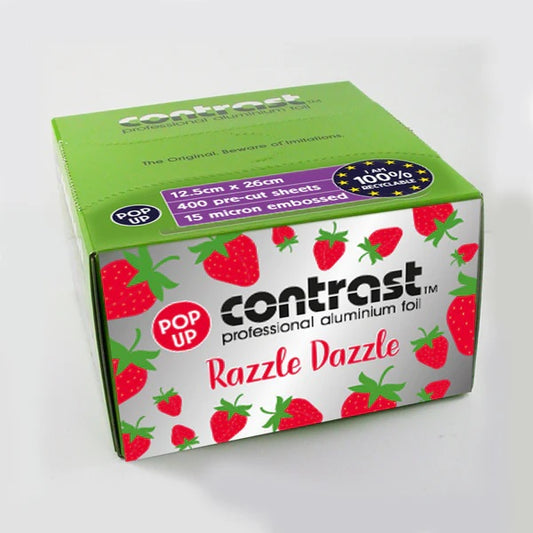 Contrast Pop Up Foil Razzle Dazzle Strawberry Fields Pattern Embossed Boxed
