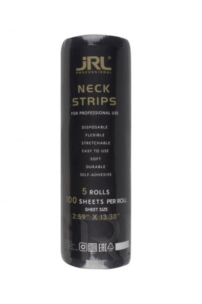 JRL Neck Strips Rolls Black Water Resistant Five Rolls 100 Strips Per Roll