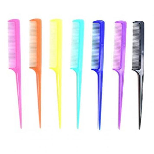 Budget Plastic Tail Comb Assorted Colors Finishing Touch Wangaratta