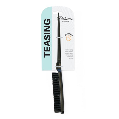 Platinum Tease Brush Black Nylon Bristles Anti Static
