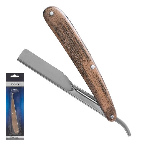 Iceman Razor Wooden Handle Cut Throat Blades Not Included