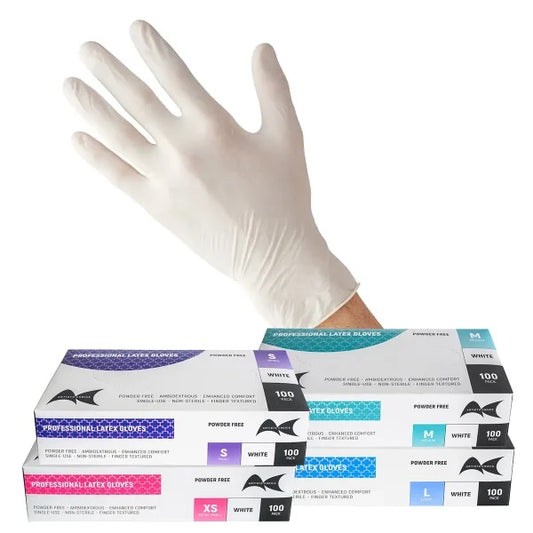 Artists Choice White Latex Medium Gloves Powder Free 100 Per Box Artists Choice