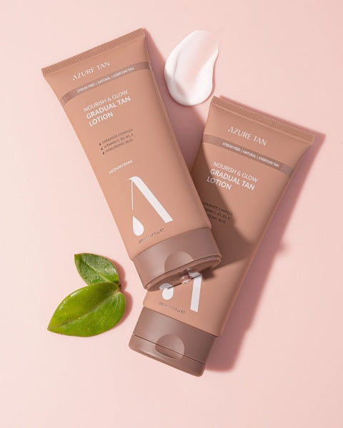 Azure Nourish & Glow Gradual Tan Lotion Medium To Dark 200ML Azure Tan