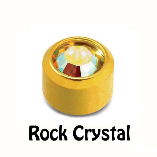 Caflon Gold Rock Crystal Earrings Surgical Steel Cassette Caflon