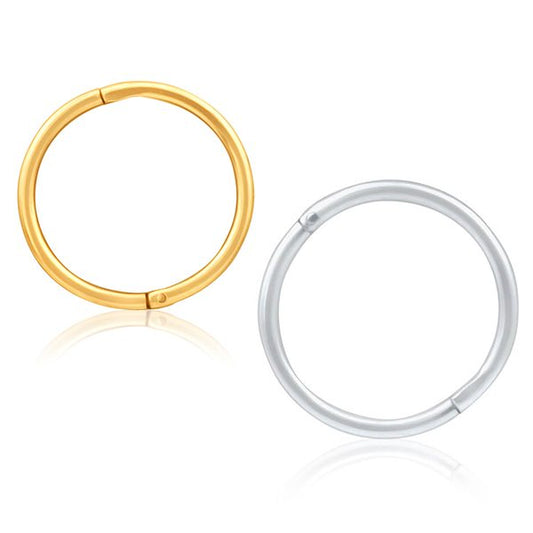Caflon Gold Sleeper Set 8MM Hinged 22CT Gold Plated Caflon