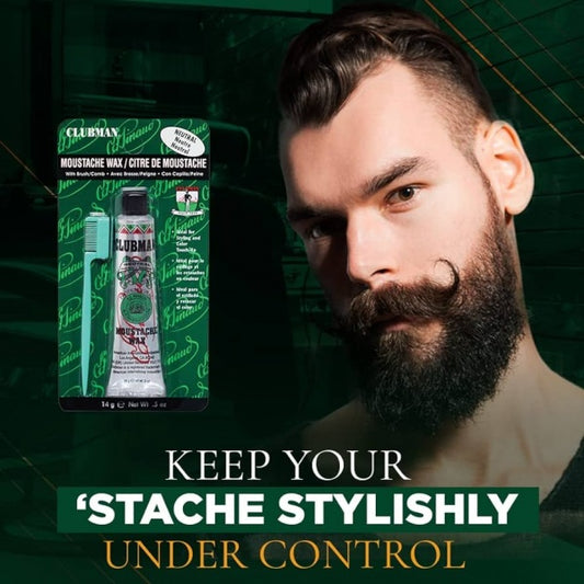 Clubman Pinaud Moustache Wax With Brush Comb 14GM Clubman