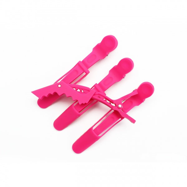 EZ Essentials Think Pink Crocodile Clips Rubberised Four Pack EZEssentials