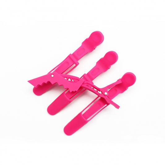 EZ Essentials Think Pink Crocodile Clips Rubberised Four Pack EZEssentials