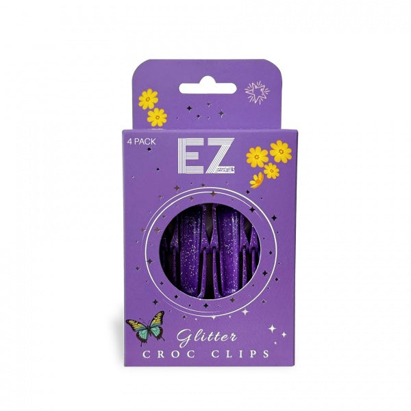 Ezfoil Purple Glitter Croc Clips Four Pack Ezfoil