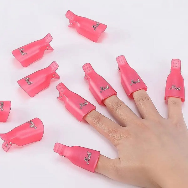 FTW Nail Remover Clips Soak Off Reusable Manicure Tools 10 Piece Pink. Purple, Coral Or Transparent Finishing Touch Wangaratta