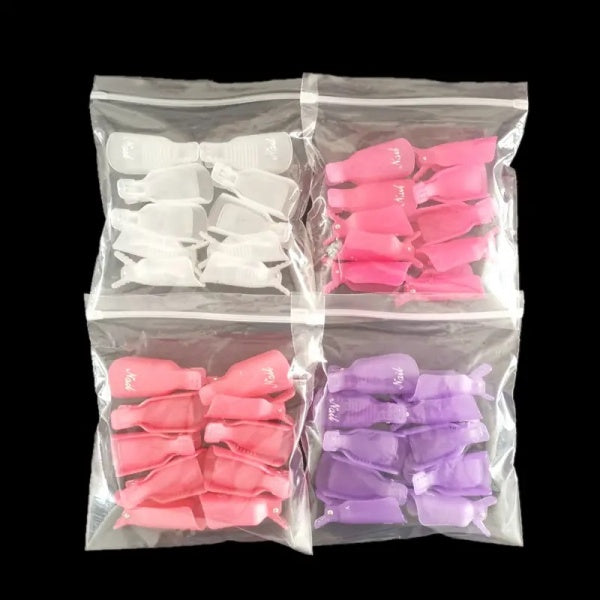 FTW Nail Remover Clips Soak Off Reusable Manicure Tools 10 Piece Pink. Purple, Coral Or Transparent Finishing Touch Wangaratta