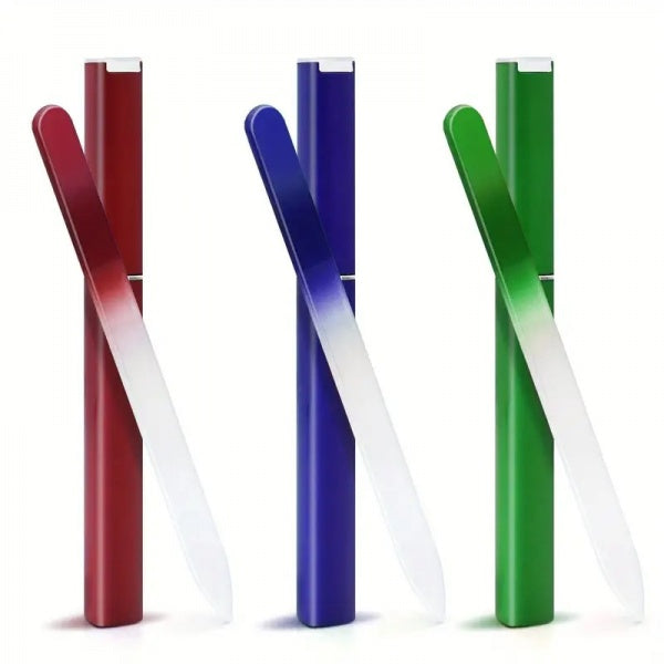 Indiana Nails Glass File Medium Two Sided In Holder Assorted Colours Indiana Nails