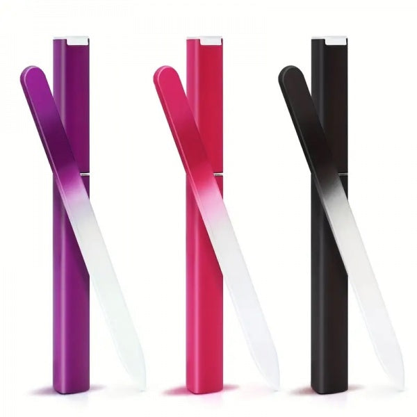 Indiana Nails Glass File Medium Two Sided In Holder Assorted Colours Indiana Nails