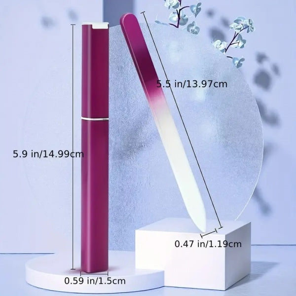 Indiana Nails Glass File Medium Two Sided In Holder Assorted Colours Indiana Nails