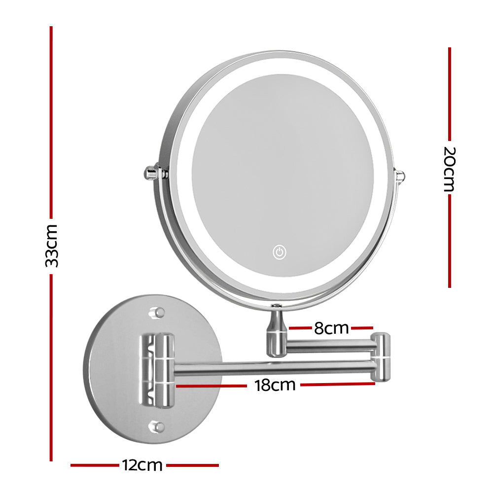 Embellir Extendable Makeup Mirror 10X Magnifying Double-Sided Bathroom Silver Finishing Touch Body Hair And Beauty Supplies