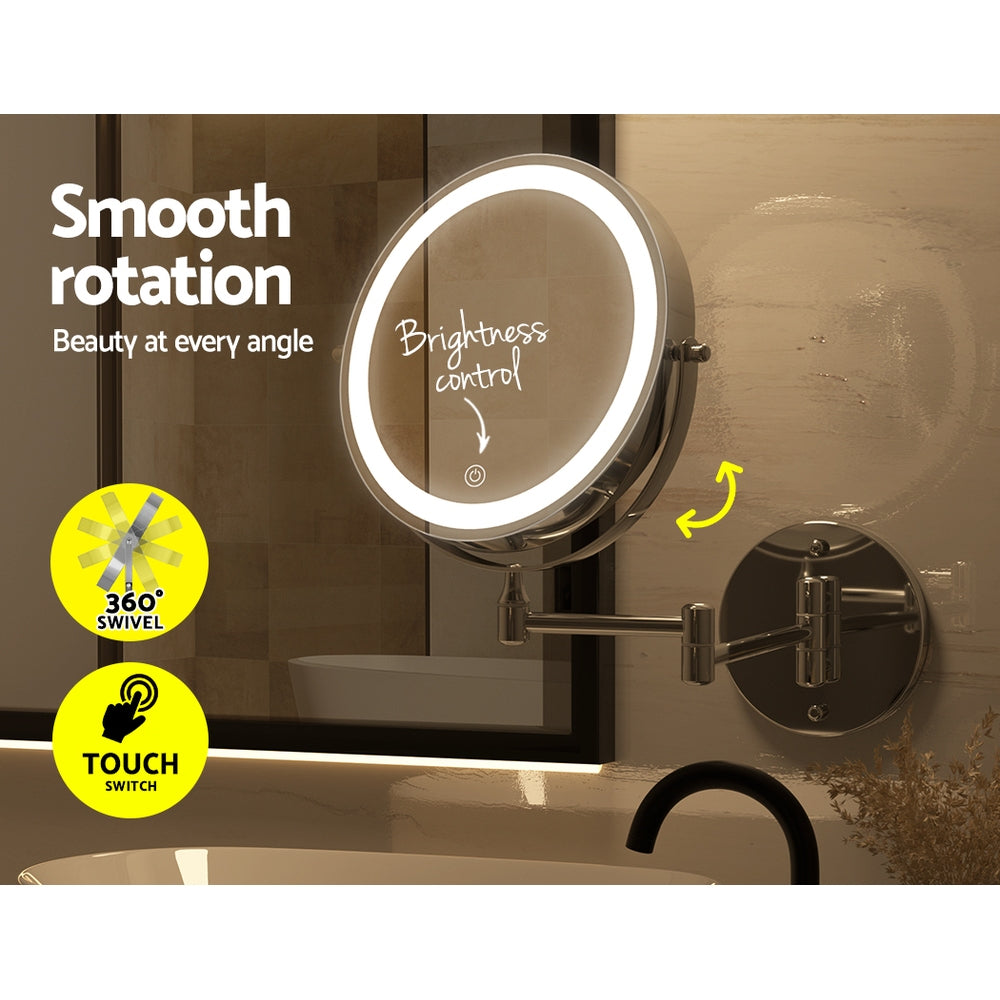 Embellir Extendable Makeup Mirror 10X Magnifying Double-Sided Bathroom Silver Finishing Touch Body Hair And Beauty Supplies