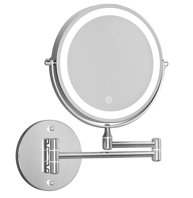 Embellir Extendable Makeup Mirror 10X Magnifying Double-Sided Bathroom Silver Finishing Touch Body Hair And Beauty Supplies