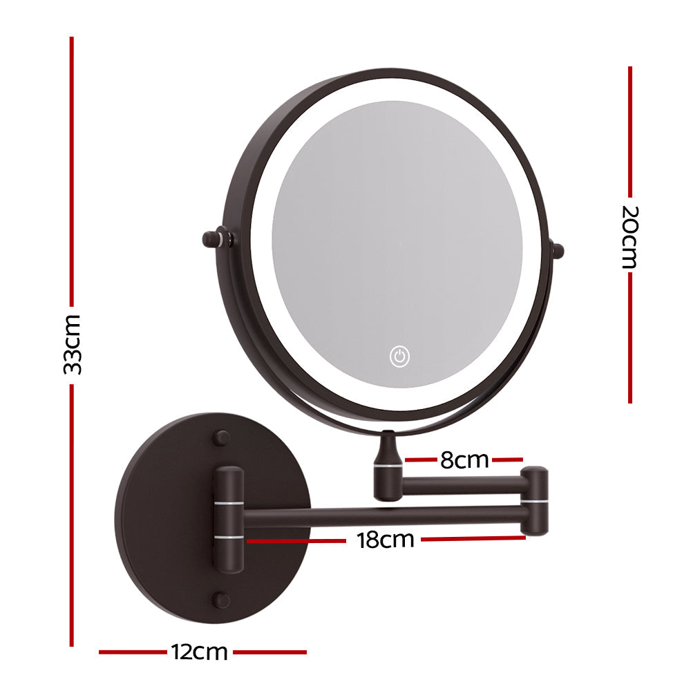 Embellir Extendable Makeup Mirror 10X Magnifying Double-Sided Bathroom Brown Finishing Touch Body Hair And Beauty Supplies