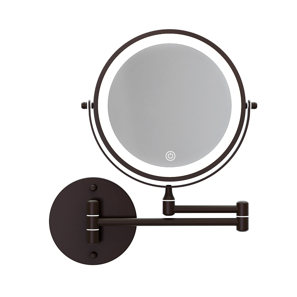 Embellir Extendable Makeup Mirror 10X Magnifying Double-Sided Bathroom Brown Finishing Touch Body Hair And Beauty Supplies