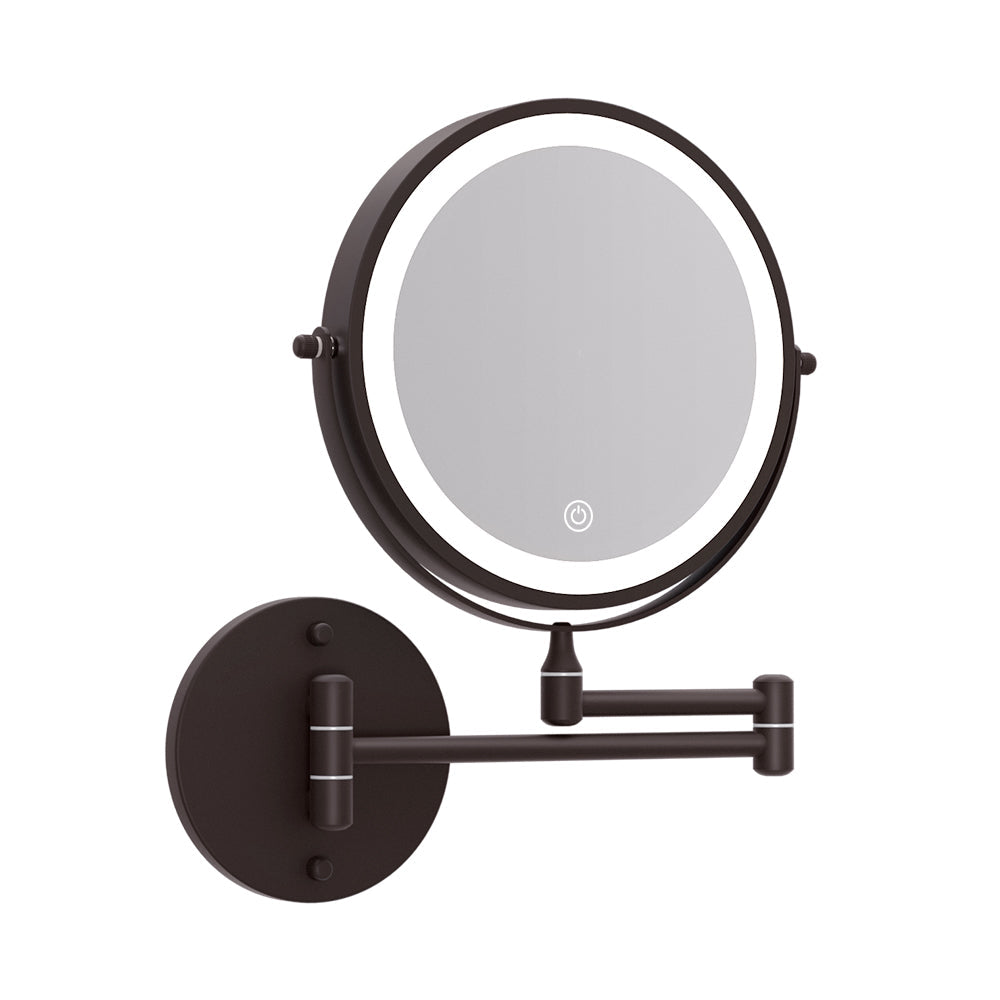 Embellir Extendable Makeup Mirror 10X Magnifying Double-Sided Bathroom Brown Finishing Touch Body Hair And Beauty Supplies