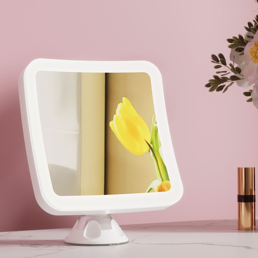 Embellir Makeup Mirror 10X Magnification LED Light Adjustable Rotation Cordless Suction Cup Finishing Touch Body Hair And Beauty Supplies