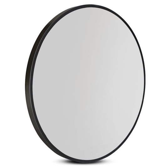 Embellir Wall Mirror Makeup 60cm Home Decor Framed Mirrors Bathroom Round Black Finishing Touch Body Hair And Beauty Supplies